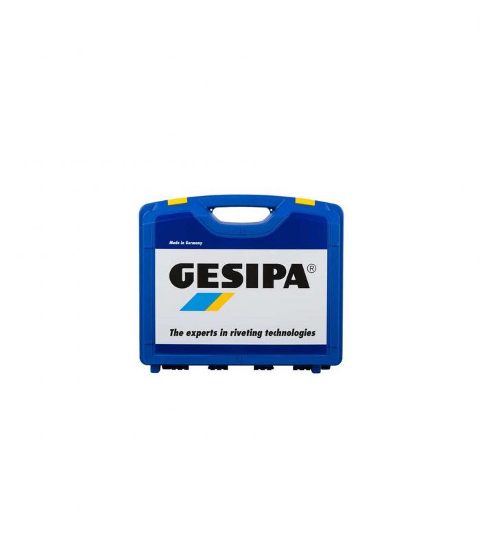 ACCUBIRD-nitownica-akumulatorowa-accubird-gesipa-2.jpg Niebieska walizka GESIPA z logo producenta i hasłem „The experts in riveting technologies”, służąca do przechowywania i transportu narzędzi.