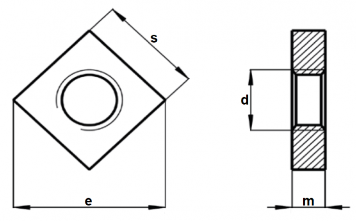 NAKRĘTKA CZWOROKĄTNA DIN 562 A4 M8
